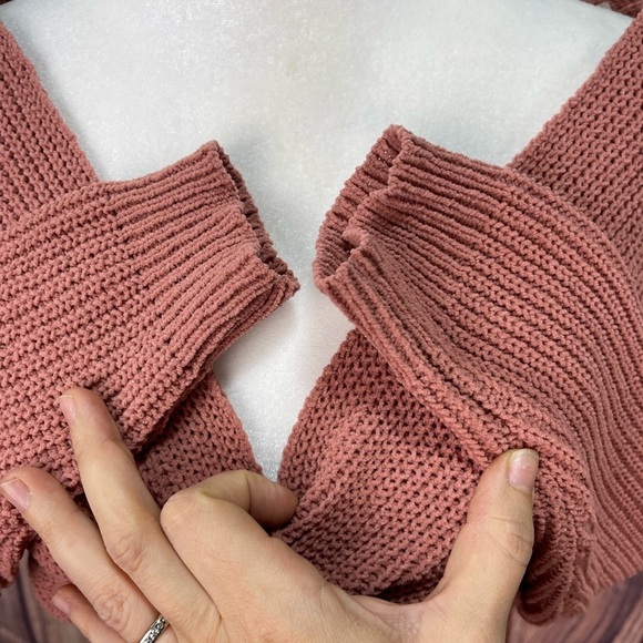 Jessica Simpson mauve pink cropped top sweater women’s size XS boho - Picture 8 of 16